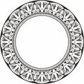 Vector monochrome round Egyptian border. Circle ornament of ancient Africa.