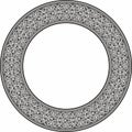 Vector monochrome round oriental ornament. Arabic patterned circle of Iran, Iraq, Turkey, Syria.