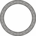 Vector monochrome round oriental ornament. Arabic patterned circle of Iran, Iraq, Turkey, Syria.