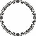 Vector monochrome round ornament of Native Americans, Aztecs.