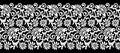 Vector monochrome seamless floral border design Royalty Free Stock Photo