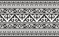 Vector monochrome seamless Kazakh national ornament.