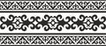 Vector monochrome seamless Kazakh national ornament. Ethnic pattern of the nomadic peoples of the great steppe, the Turks.