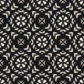 Vector monochrome seamless pattern. Black and white ornamental mosaic texture Royalty Free Stock Photo