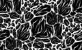 Vector monochrome seamless pattern with broken stones. Earthquake and destruction. Texture with black smashed rocks with cracks