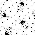 Vector monochrome seamless pattern background. Dotted On Dots. Royalty Free Stock Photo