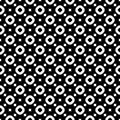 Vector monochrome seamless pattern, rings & rhombuses Royalty Free Stock Photo