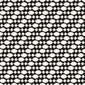 Vector monochrome seamless pattern with small ovate shapes, rhombuses, mesh