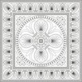 Vector monochrome square European ornament.