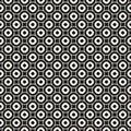 Vector monochrome texture with circles, rings, rounded squares. Seamless pattern Royalty Free Stock Photo