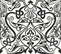 Vector monocrome seamless oriental national ornament, background. Royalty Free Stock Photo