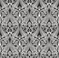 Vector monocrome seamless oriental national ornament, background. Endless ethnic floral pattern of Arab peoples.