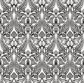 Vector monocrome seamless oriental national ornament, background.