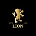 Vector monogram logo template. Luxury lion design. Graceful vintage animal symbol illustration. Used for hotel card etc.