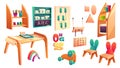 Vector montessori set, elements for elementary school