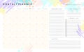 Vector monthly planner template