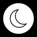 Vector moon icon with on white background. sleeping mode Royalty Free Stock Photo