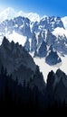 Vector morning Mont Blanc in alps mountain landscape