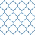 Vector moroccan repeat seamless pattern. Light blue on white background.