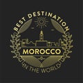 Vector Morocco City Badge, Linear Style