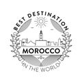 Vector Morocco City Badge, Linear Style