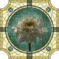 Vector mosaic of blooming terry camomile.