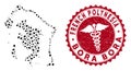 Mosaic Bora-Bora Map with Distress Medical Stamp