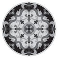 Vector Mosaic Classic Floral Black and White Medallion