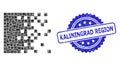 Distress Kaliningrad Region Stamp and Square Dot Mosaic Dissolving Pixels