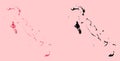 Vector Mosaic Map of Bahamas Islands of Covid Items and Solid Map