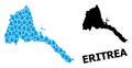 Vector Mosaic Map of Eritrea of Water Tears and Solid Map Royalty Free Stock Photo