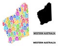 Vector Mosaic Map of Western Australia of Banking and Commercial Particles