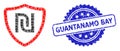 Rubber Guantanamo Bay Stamp Seal and Square Dot Collage Shekel Shield