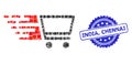 Distress India, Chennai Seal and Square Dot Mosaic Shopping Cart