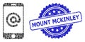 Scratched Mount Mckinley Stamp and Square Dot Mosaic Smartphone Address