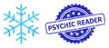 Rubber Psychic Reader Seal and Square Dot Collage Snowflake