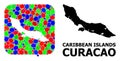 Mosaic Hole and Solid Map of Curacao Island