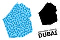 Vector Collage Map of Dubai Emirate of Liquid Tears and Solid Map