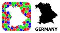 Mosaic Stencil and Solid Map of Germany