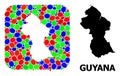Mosaic Stencil and Solid Map of Guyana