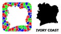 Mosaic Hole and Solid Map of Ivory Coast