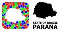 Mosaic Stencil and Solid Map of Parana State