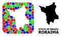 Mosaic Stencil and Solid Map of Roraima State