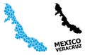 Vector Mosaic Map of Veracruz State of Water Drops and Solid Map Royalty Free Stock Photo