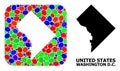 Mosaic Hole and Solid Map of Washington DC Royalty Free Stock Photo