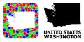 Mosaic Stencil and Solid Map of Washington State Royalty Free Stock Photo