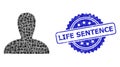 Distress Life Sentence Seal and Square Dot Mosaic Spawn Persona