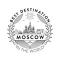 Vector Moscow City Badge, Linear Style