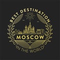 Vector Moscow City Badge, Linear Style