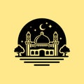 Vector mosque simple illustration silhouette